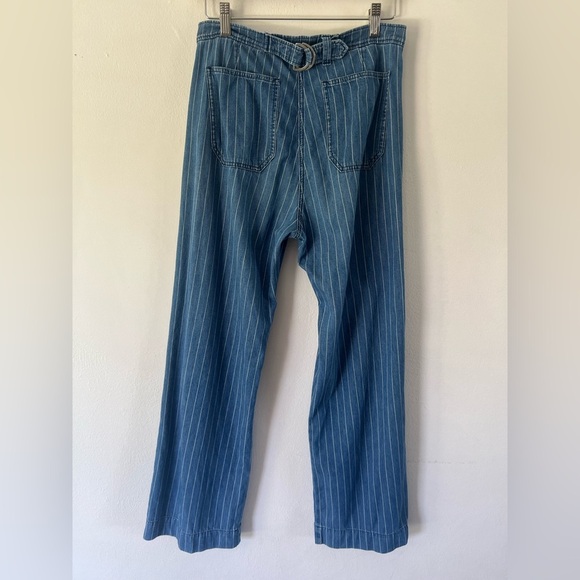 M.i.h Paradise Ultra High-Rise Straight Blue Denim White Striped Jeans Size 27 - Picture 8 of 12